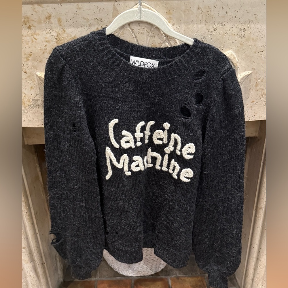 Wildfox Charcoal Caffeine Machine Sweater